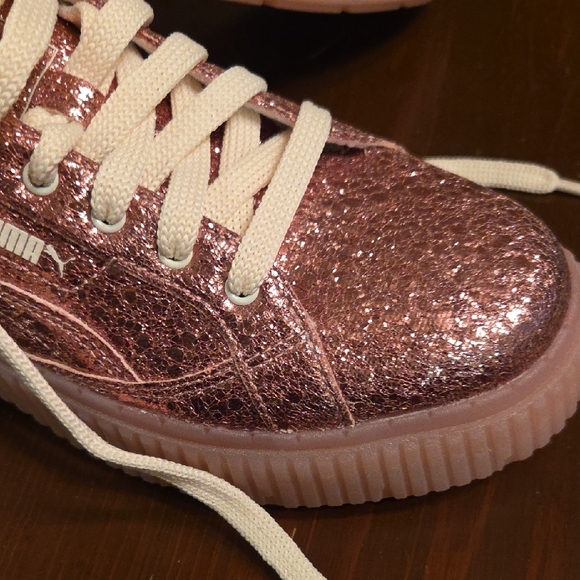 NEW Puma Womens Dinara Shine Metallic Platform Sneakers Size 7.5 - Picture 5 of 10